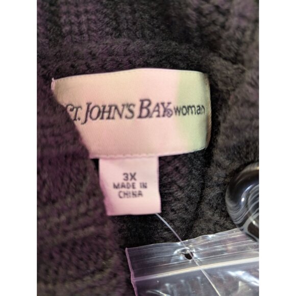 St John's Bay Women's Black Cardigan Cable-Knit Sweater NWOT Size 3X - Picture 7 of 10